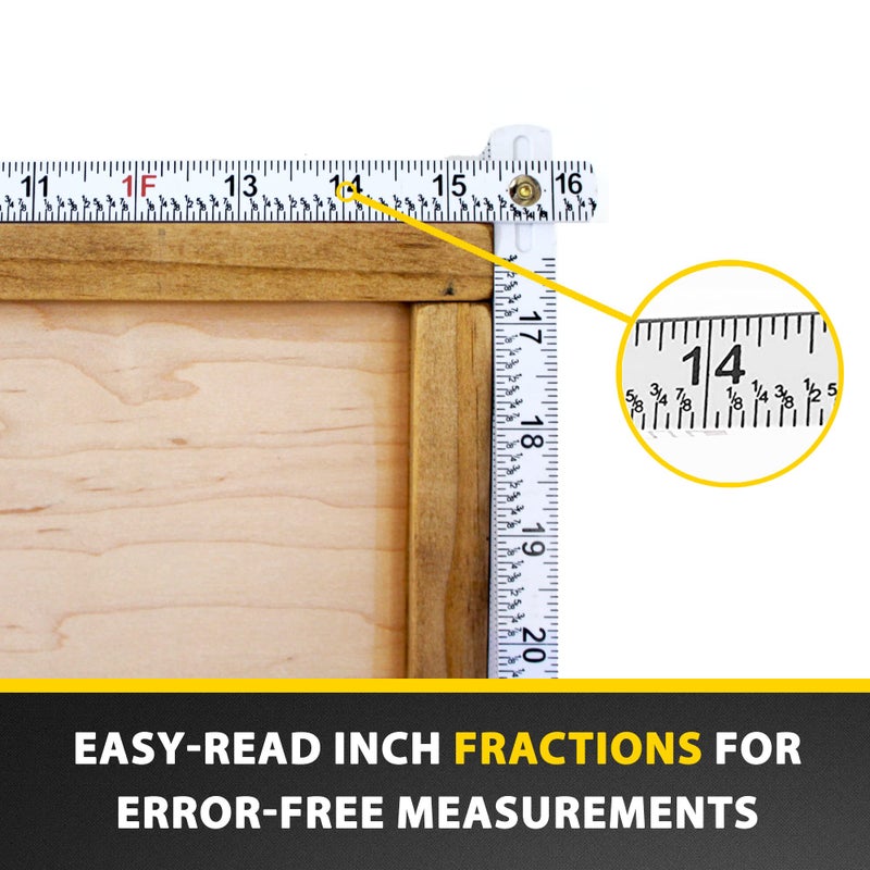 Perfect Measuring Tape Co. FR-72 Carpenter's Folding Rule Lightweight Composite Construction Ruler (Folding Yard Stick) with Easy-Read Inch Fractions - 6.5ft / 2m - Image 3